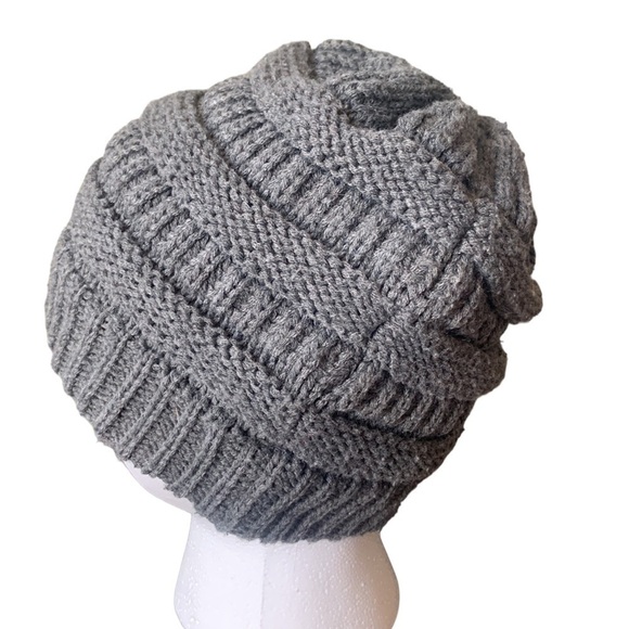 Charming Charlie Gray Knit Beanie Cap Size‎ OS - Picture 4 of 5